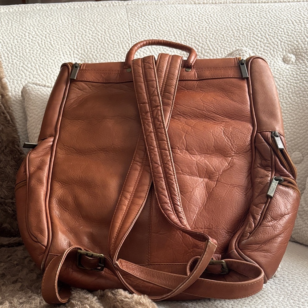 Brown Leather Backpack - image 2